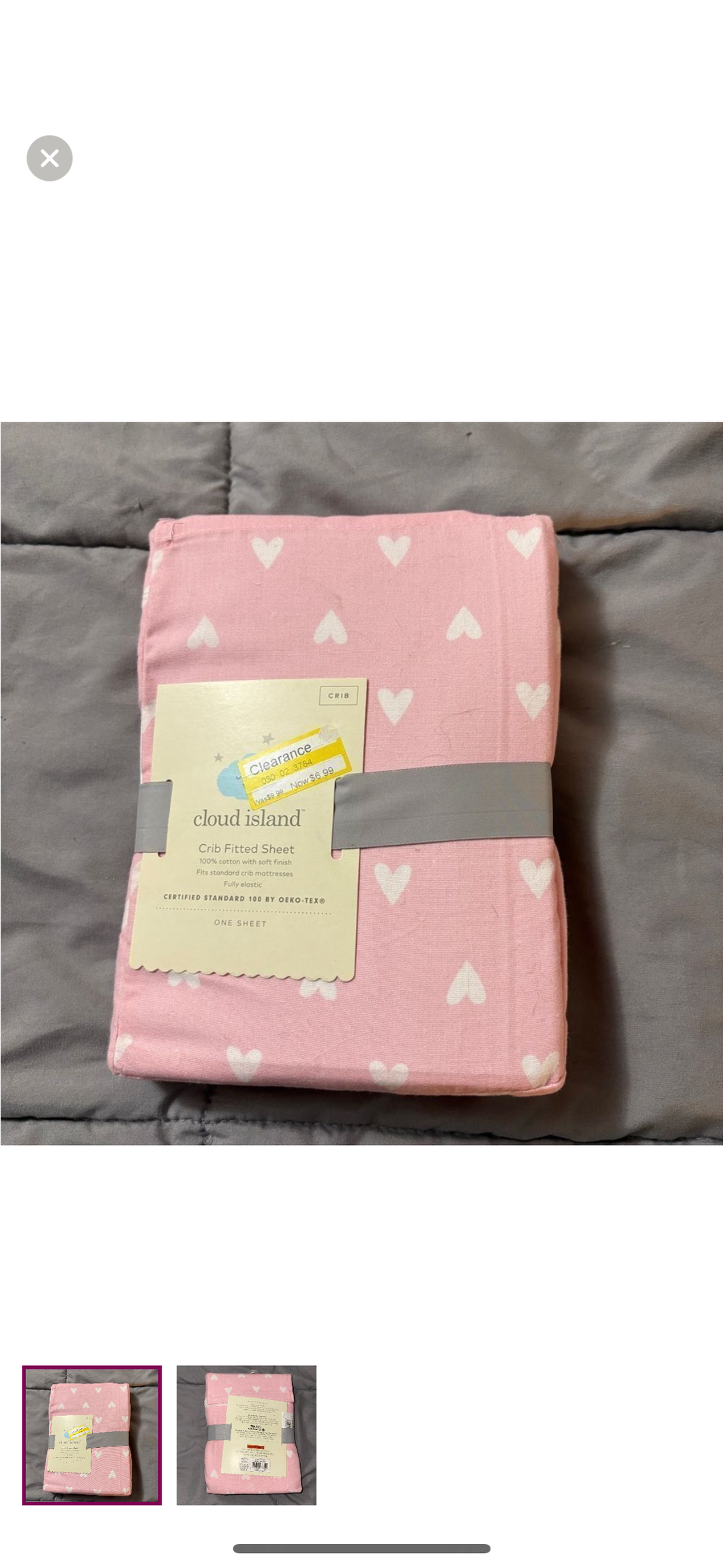 Nwt hearts crib sheet Cloud island - size Crib