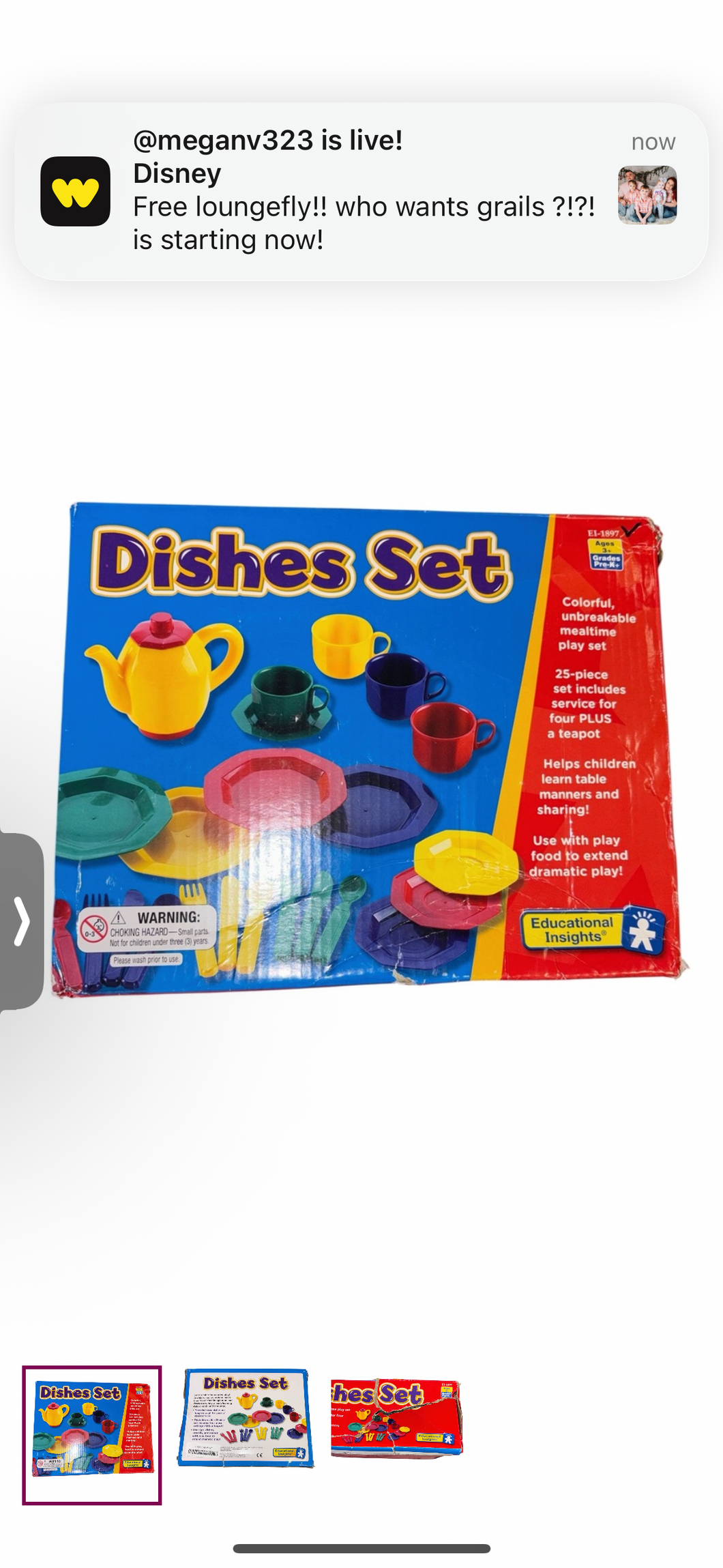 Nwt plastic dishes set Slightly Damaged box