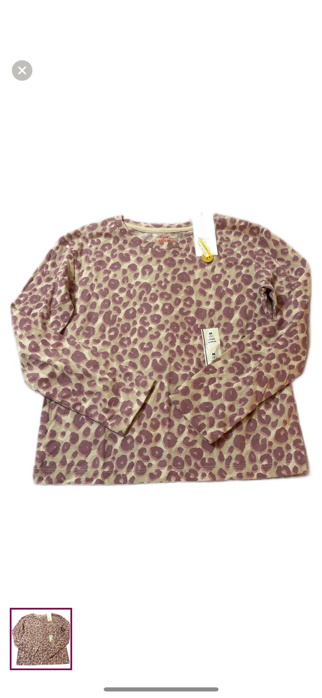 Nwt 8 cheetah shirt Size 8 long sleeve - size Kids 8