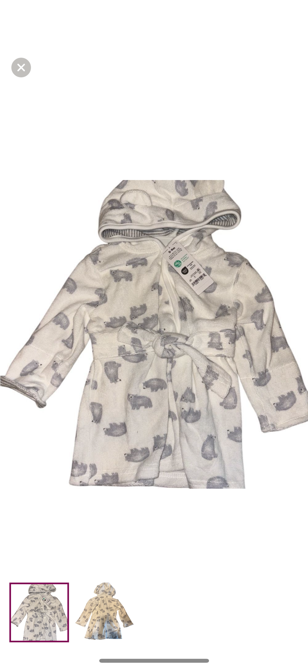 Nwt 0-9m beat bathrobe Carters - size 0-3 Months