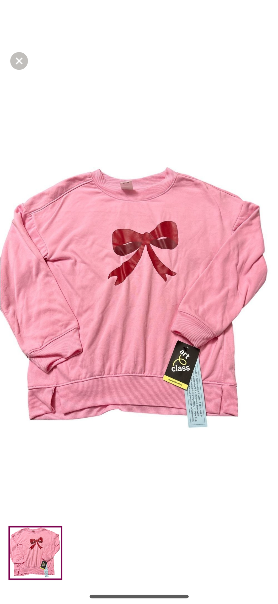 Nwt 14 sweatshirt Red bow - size Kids 14