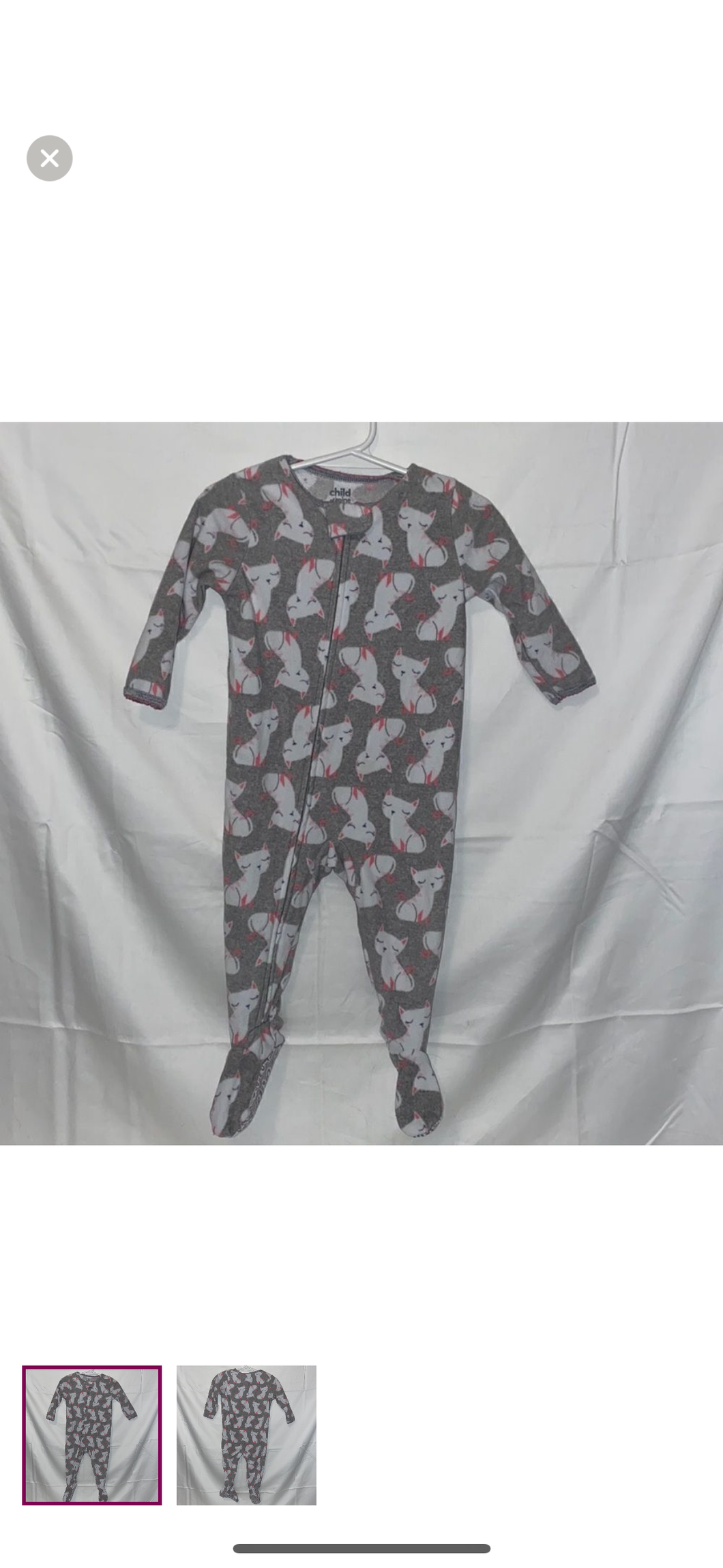 12m Fleece footed pajama Carter's cats - size 12 Months
