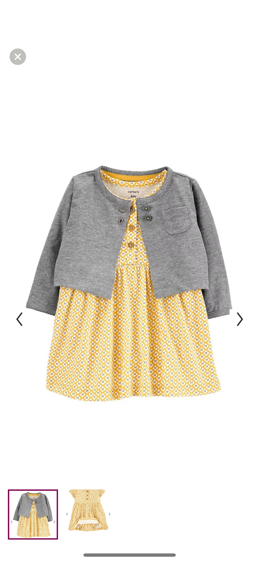 Nwt carters dress set Fall dress - size 6 Months