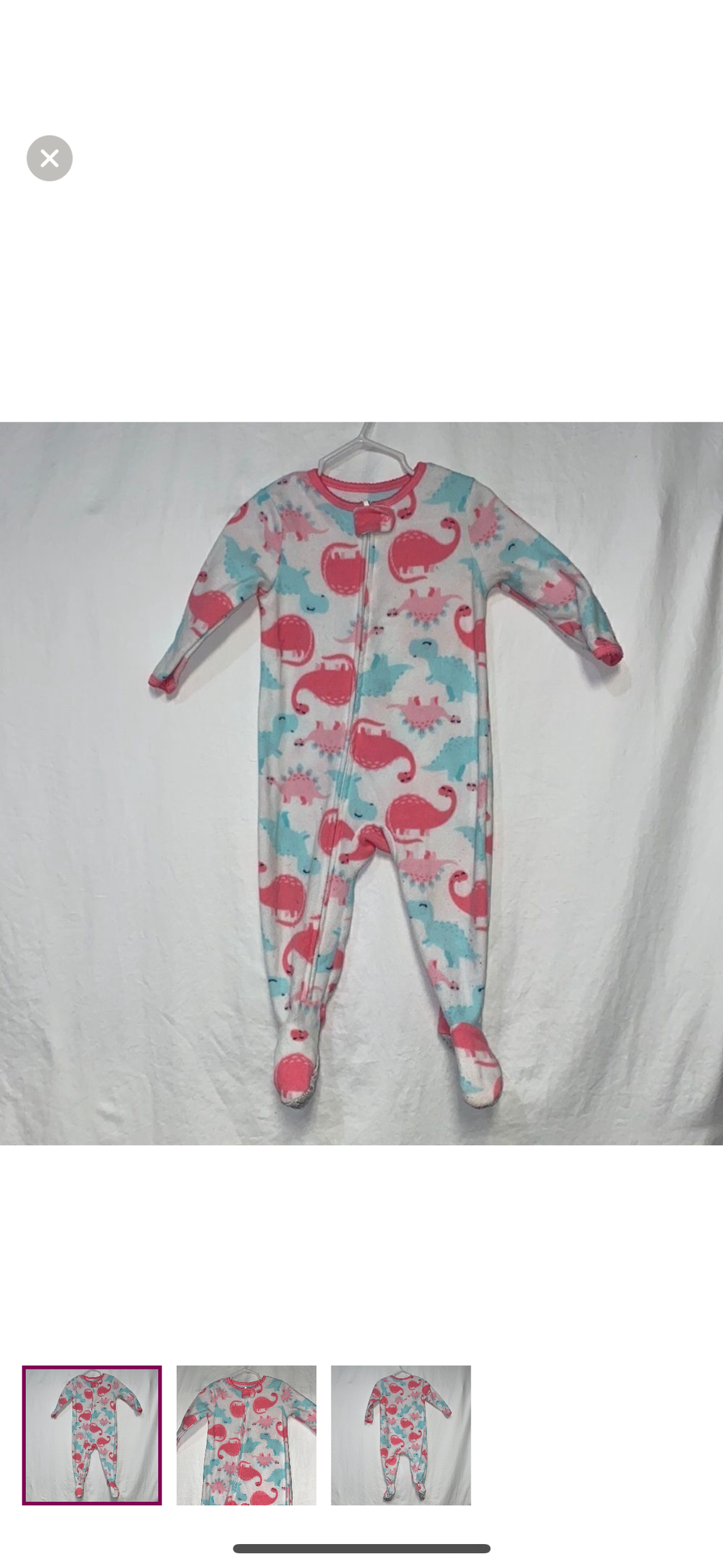12m fleece footed pajama Girls dinosaurs carters - size 12 Months