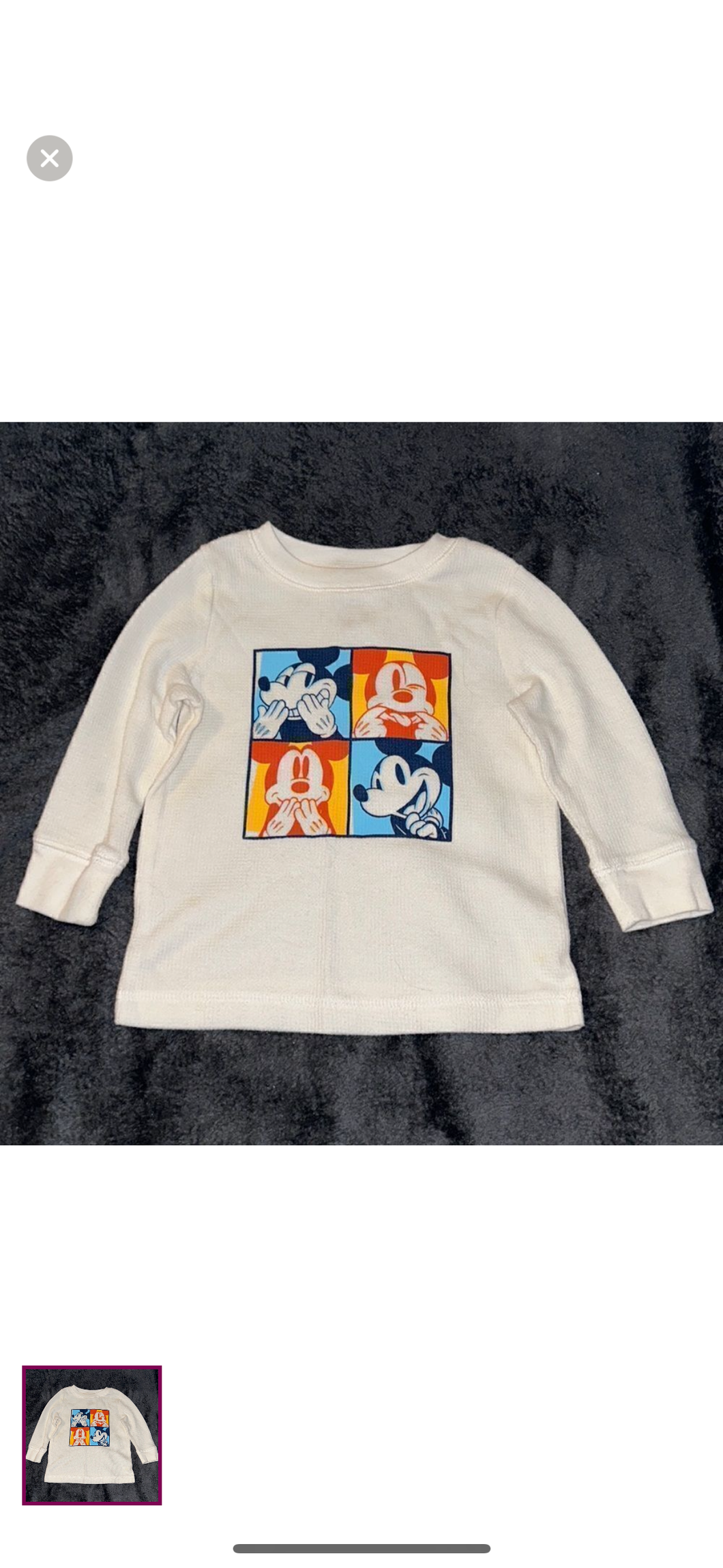 12m Mickey mouse shirt Waffle knit - size 12 Months