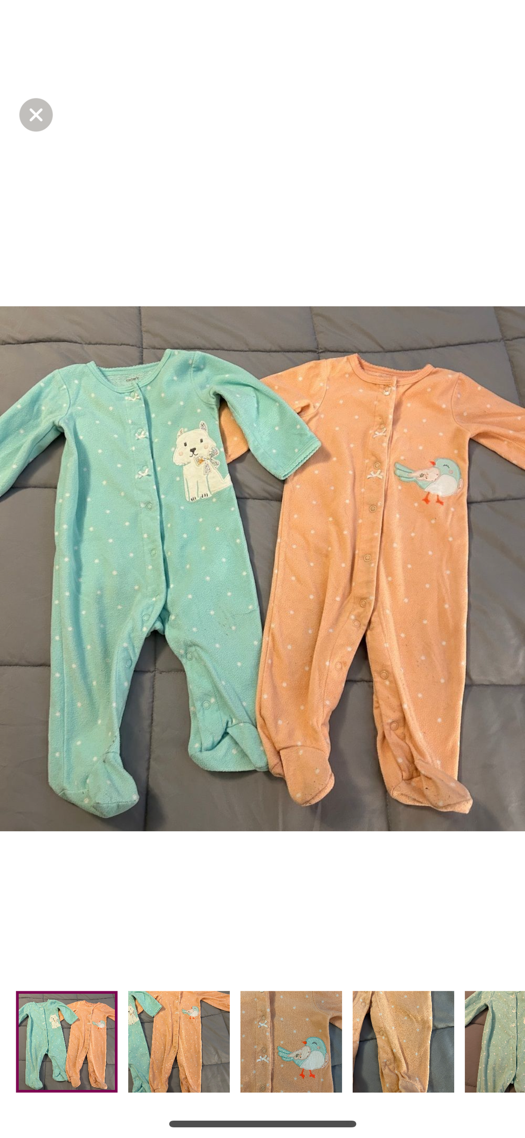 9m fleece footed pajama Carters 2 pair - size 9 Months