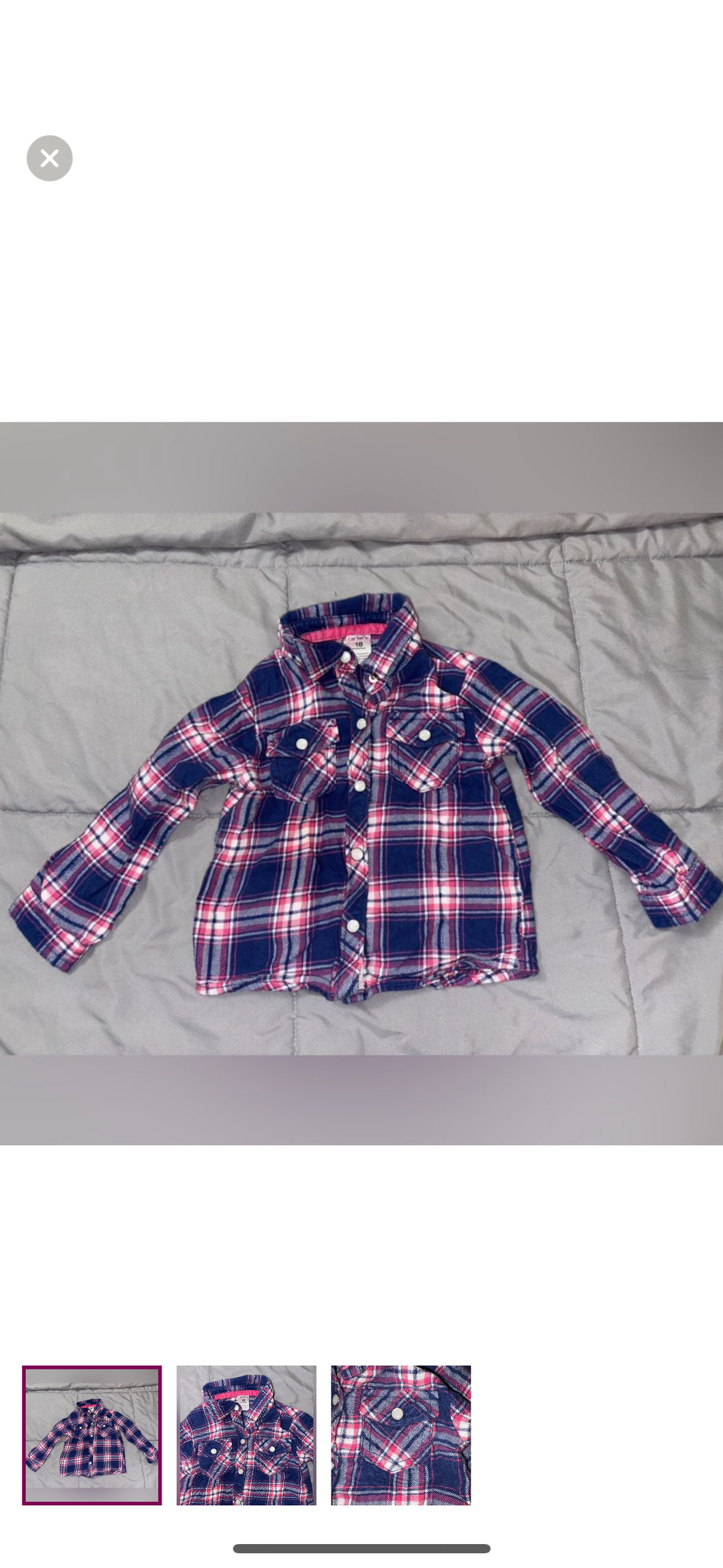 18m plaid shirt Purple long sleeve - size 18 Months