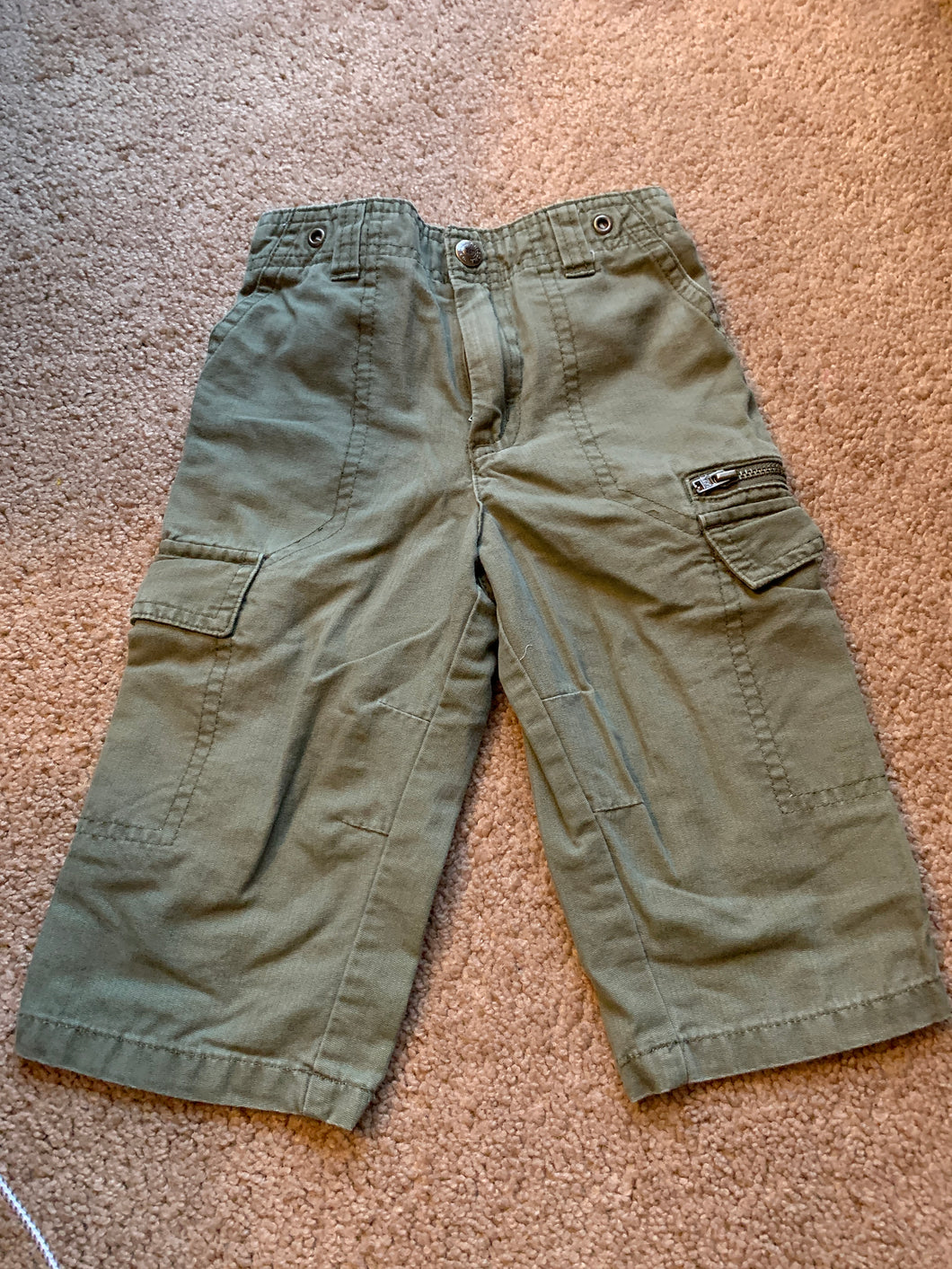 Cargo olive zip front Pants - size 18 Months