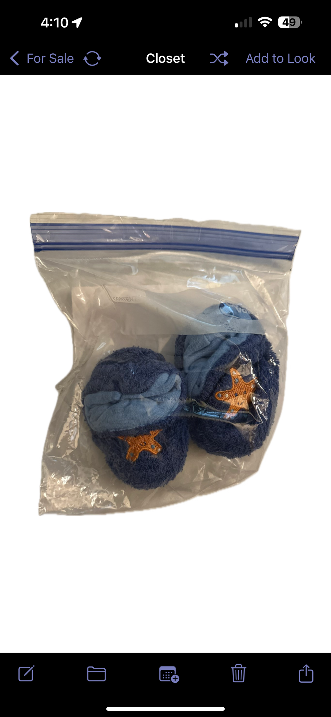 Starfish booties 0-6 months - size Shoes-Baby 0-2