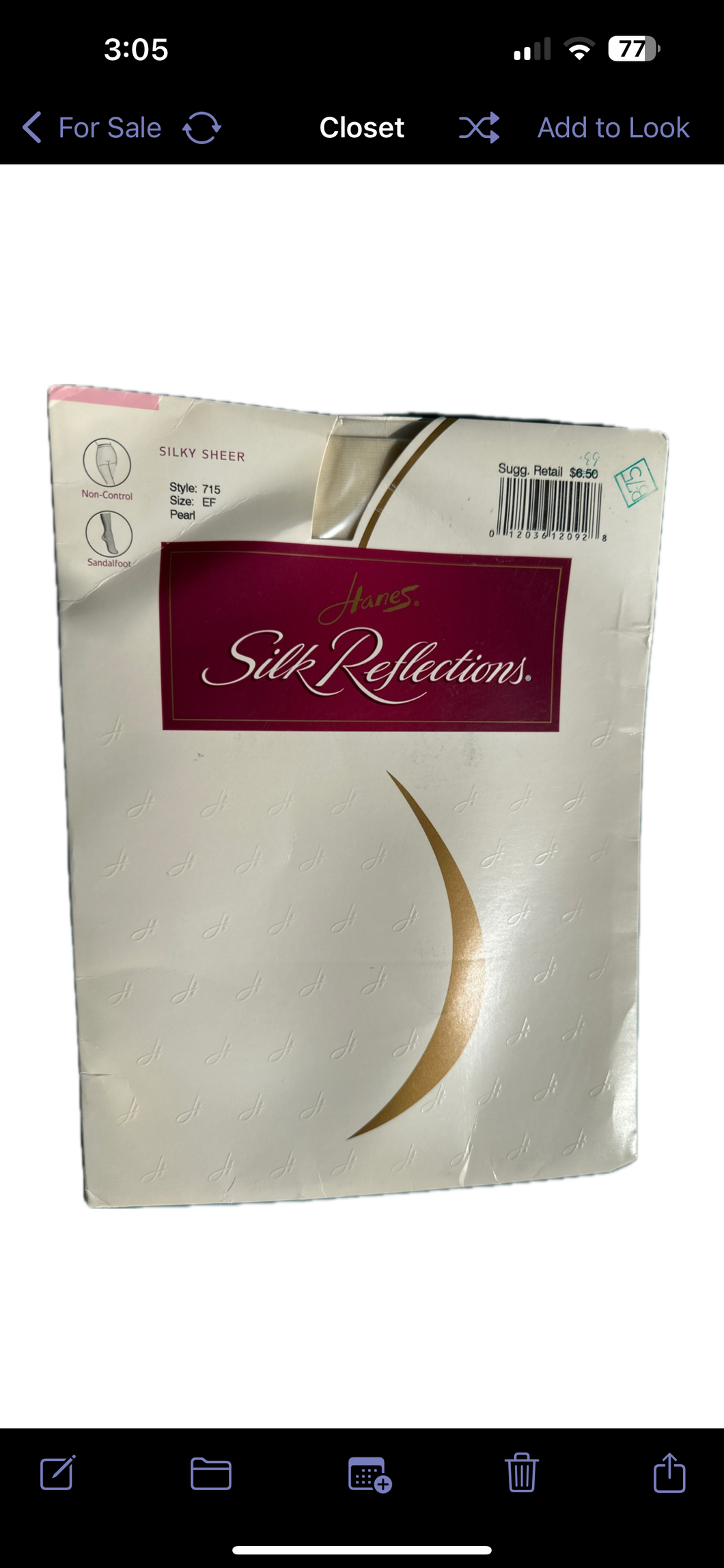 NWT Hanes silk Reflections creme color