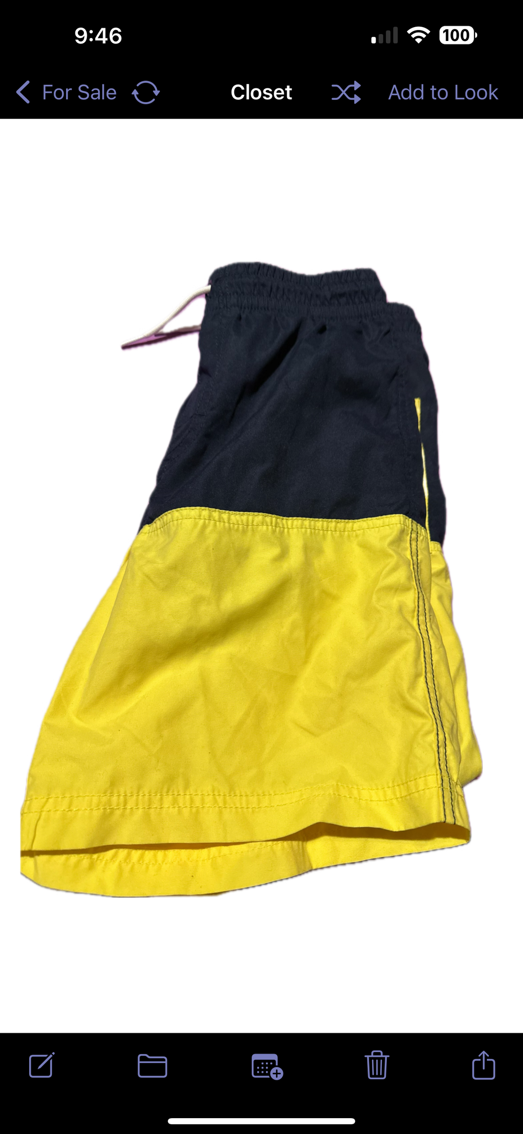 Old navy swim trunks Navy and yellow - size Kids 14