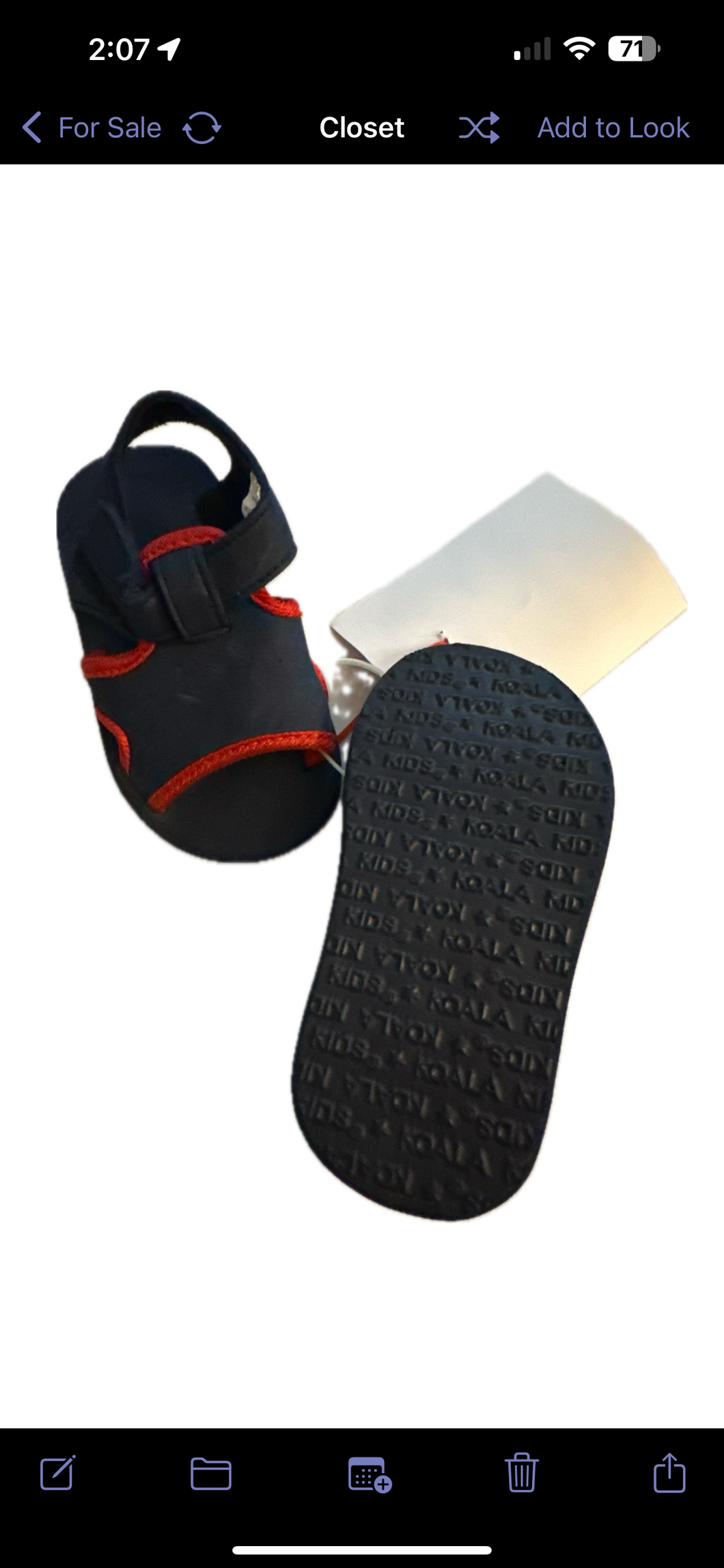 Koala kids sandals Sz 5/6 navy/red - size Shoes-toddler 5