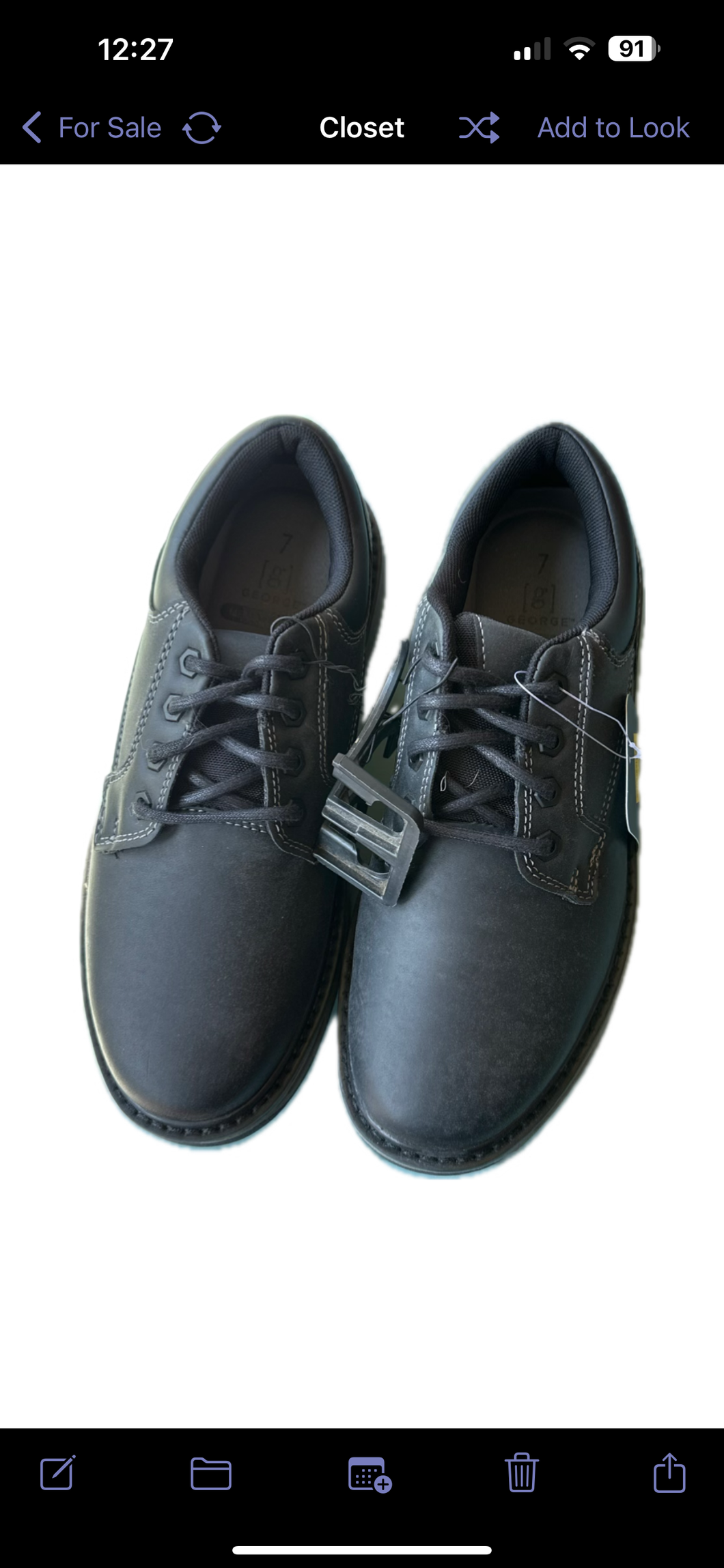 NWT black george dress Shoes - size Shoes-teen 7