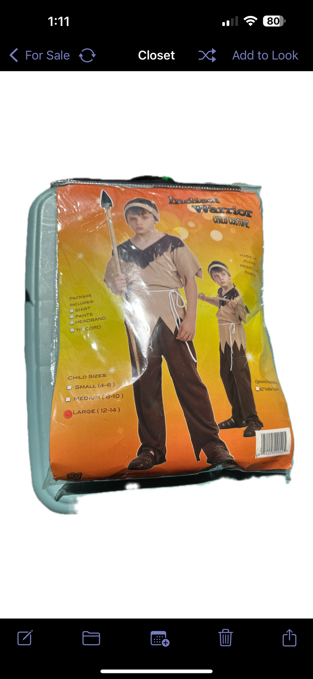 Indian warrior 12-14 - size Kids 12