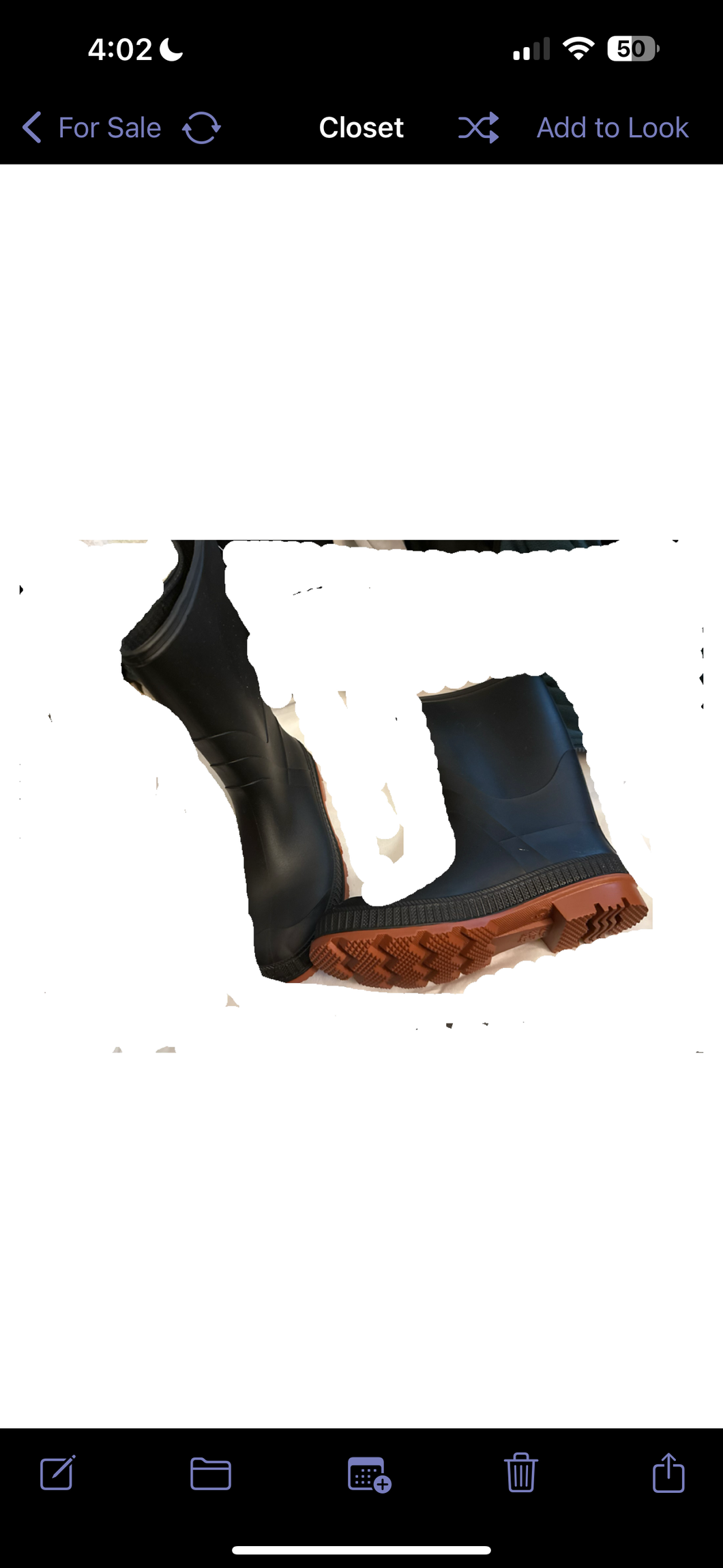 NWT wonder nation Black rain boots - size shoes-youth 5