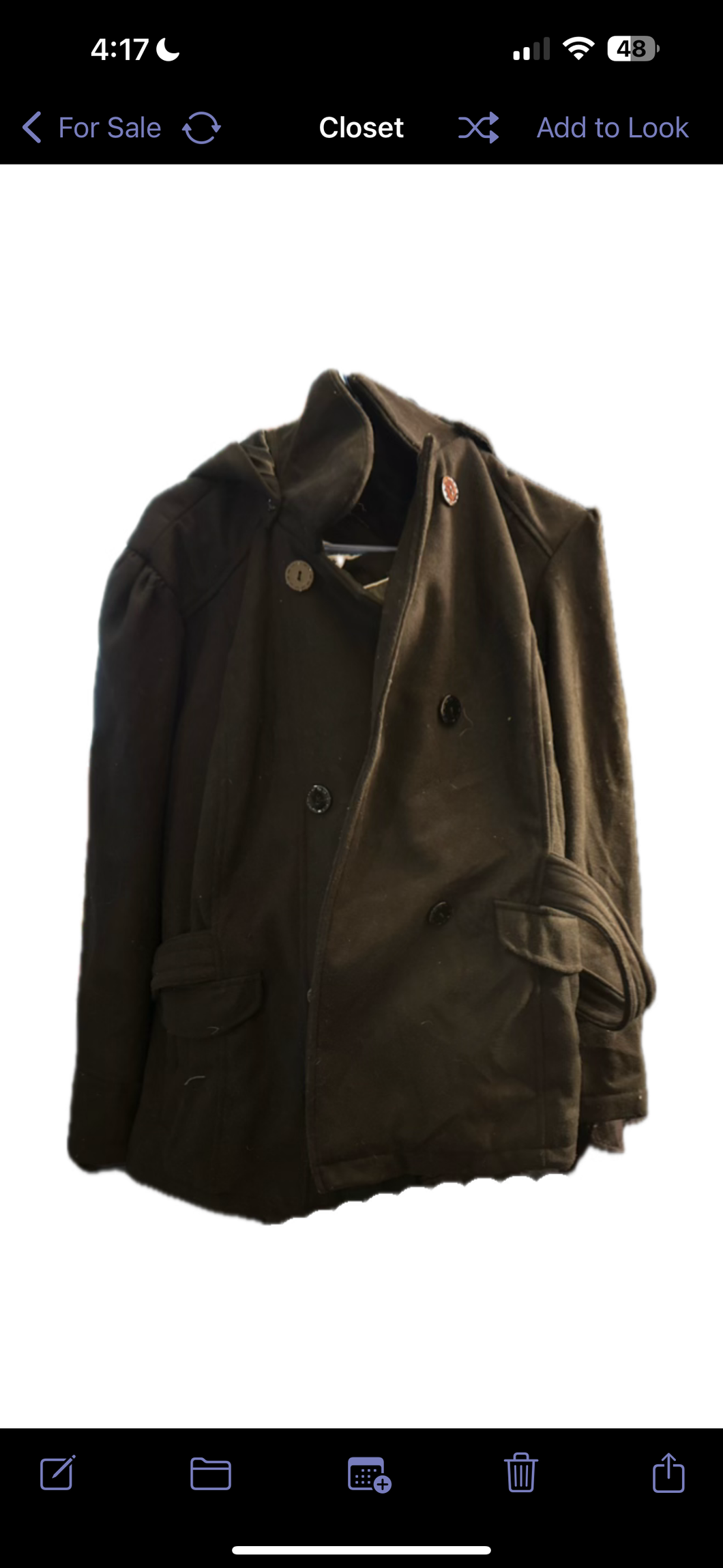 Celebrity pink Black pea coat - size Women XXL (20-22)