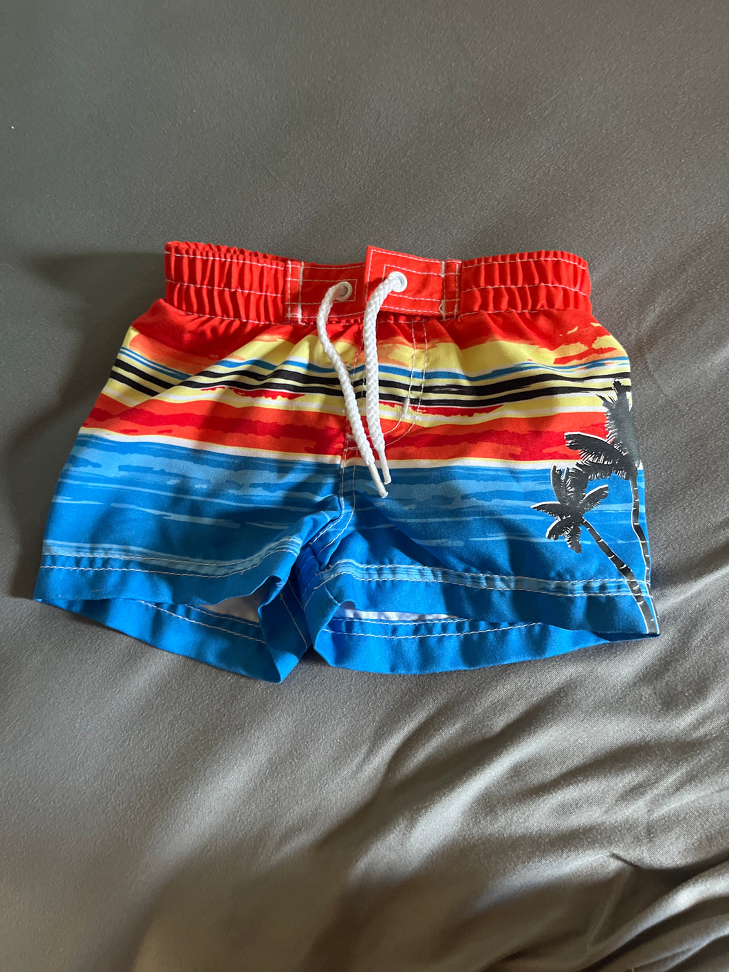 Palm trees orange yellow Blue - size 3 Months