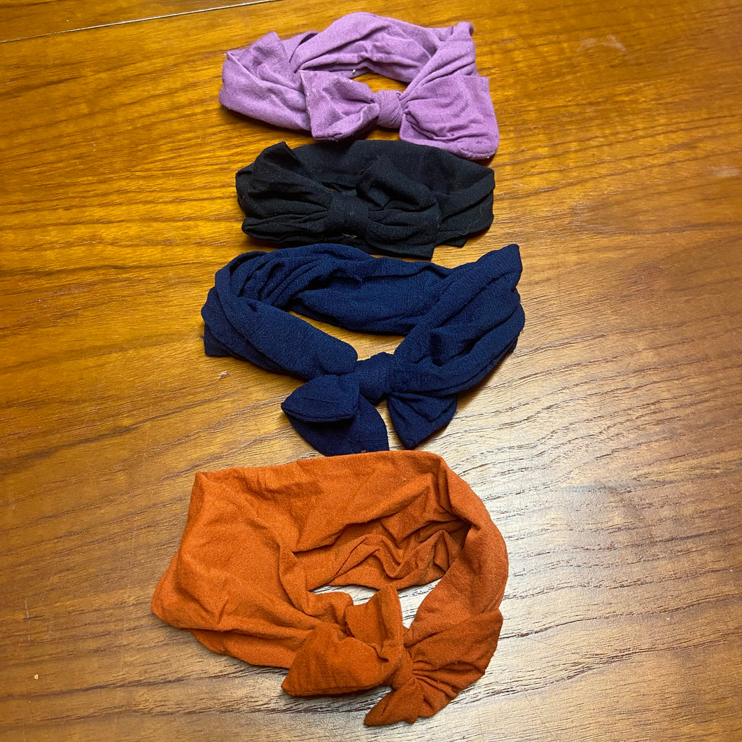 Set of 4 headbands purple/black/blue/orange