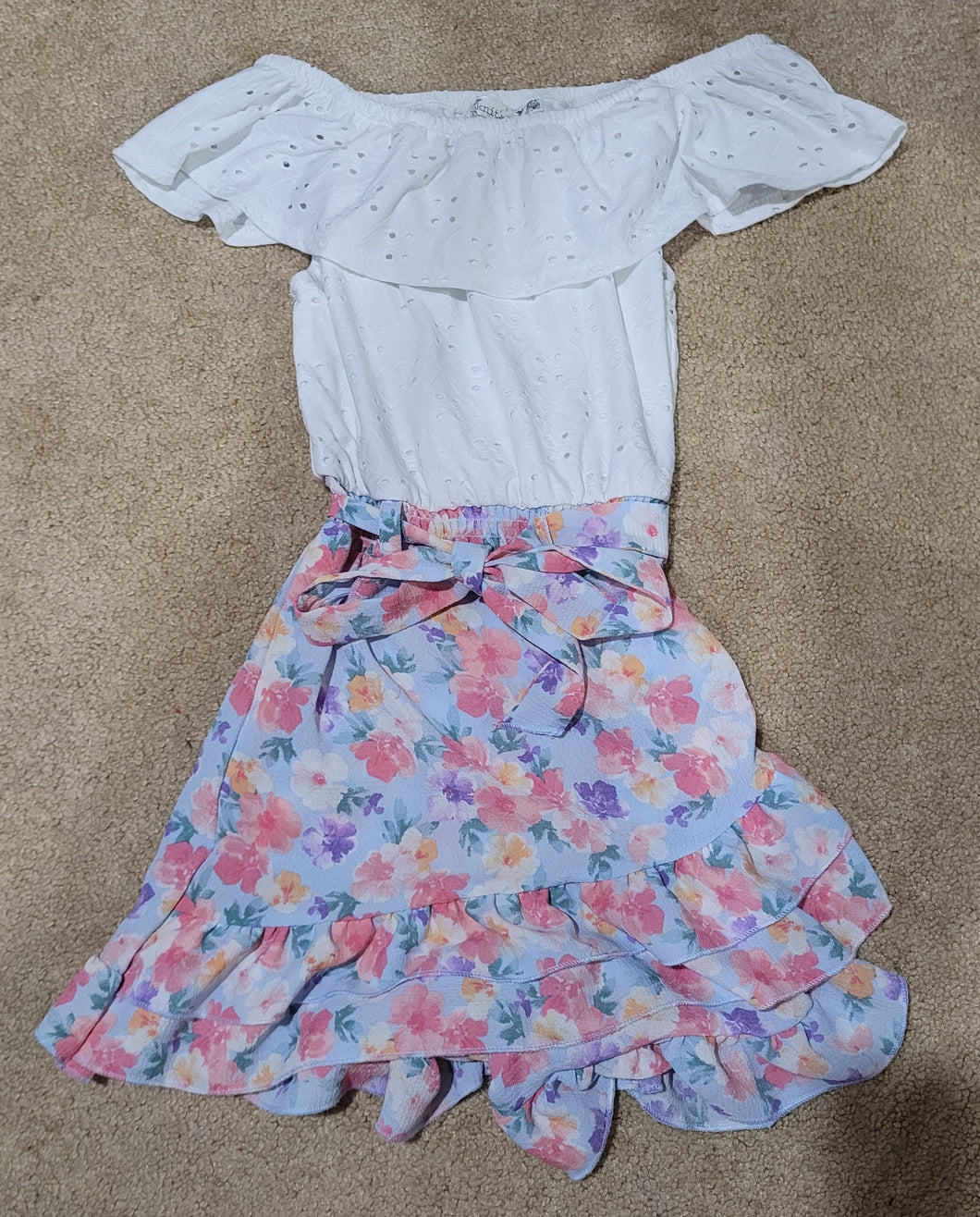 10 white and floral dress - Knitworks - size Kids 10