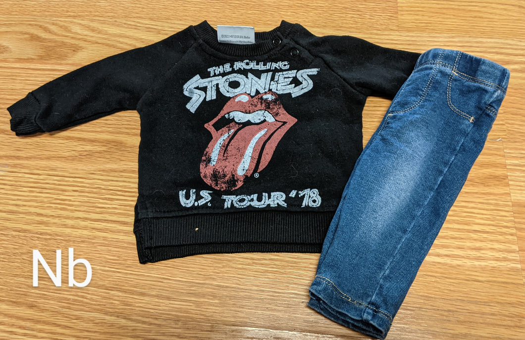 rolling stones shirt and jeans - size Newborn