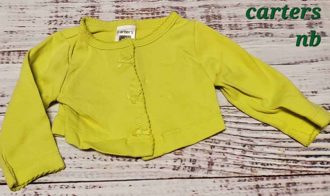 carters - light sweater - green - size Newborn