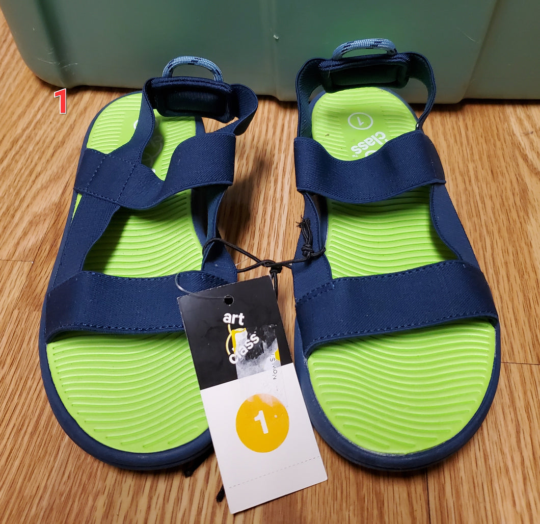 new - cat and jack blue/green sandles - size Shoes-youth  1