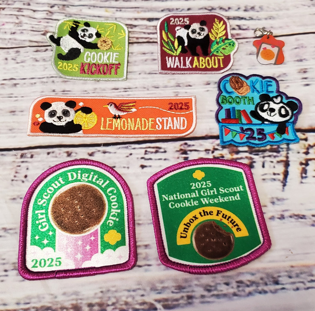 girl scout cookie reward patches - panda
