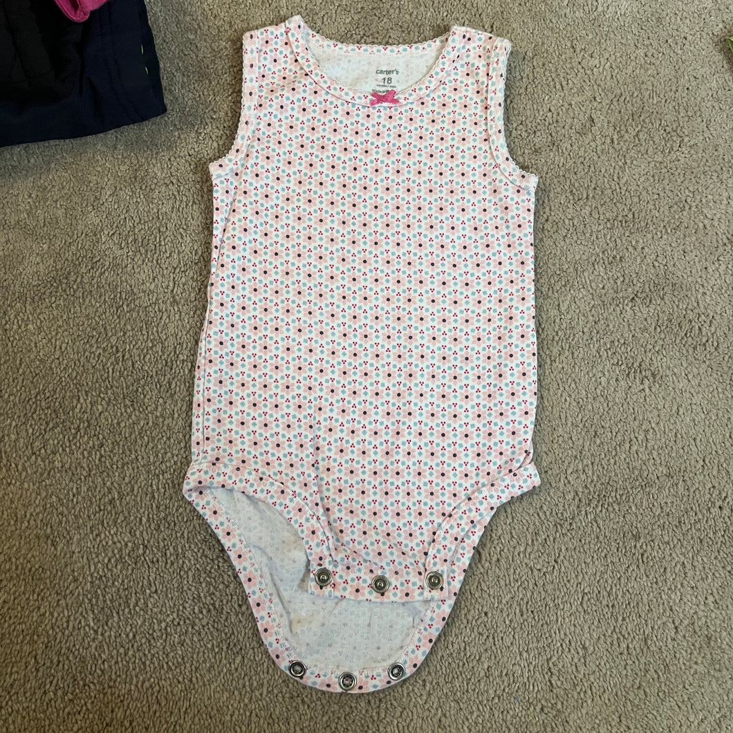 Carters tank onesie Pink flowers - size 18 Months