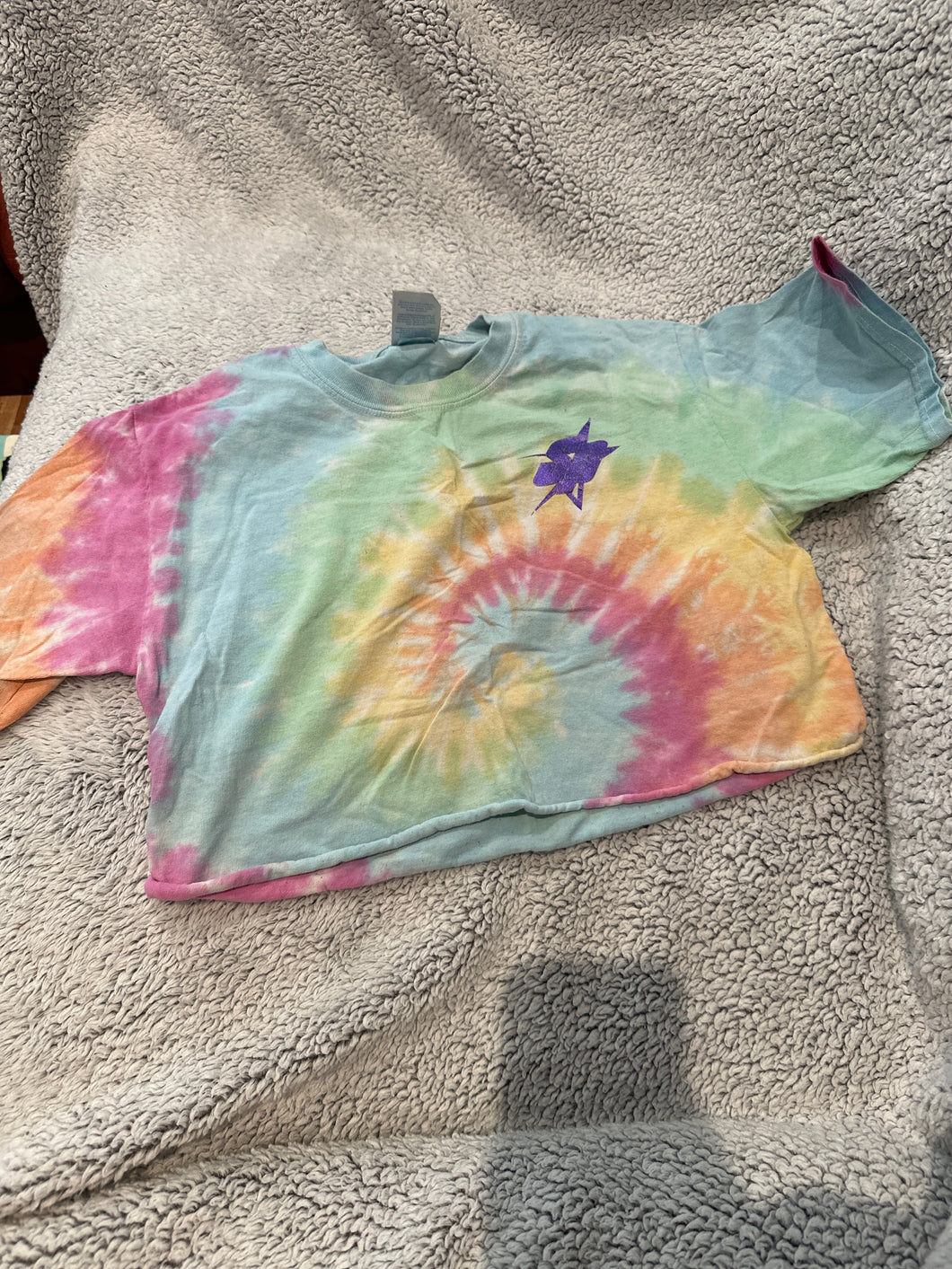 Star power half tee Size L tie dye rainbow - size Kids 12