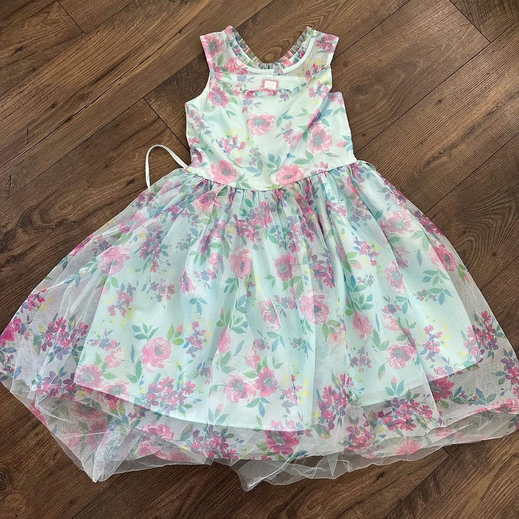 Blue floral dress - size Kids 14