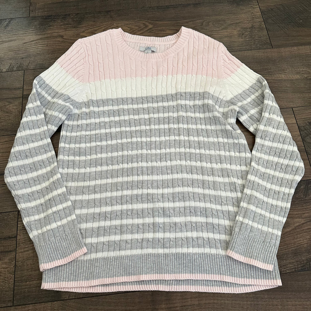 Grey pink sweater Croft & Barrow - size Women L (12)