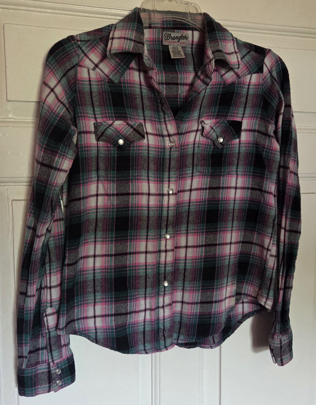 Wrangler plaid long sleeve - size Junior Girls S (3-5)