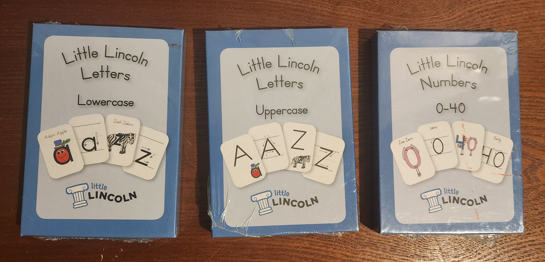 Little Lincoln flashcard 3 pack set