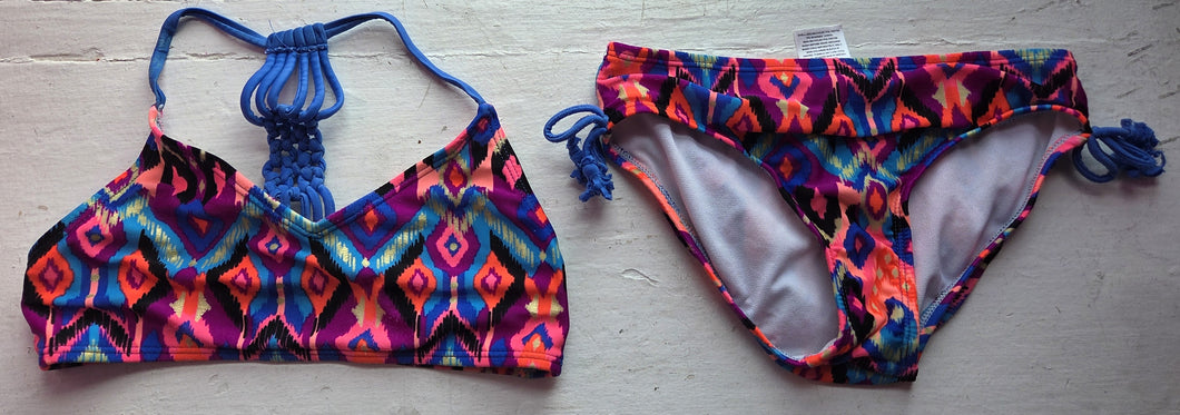 Art Class orange diamond 2pc swimsuit - size Kids 7