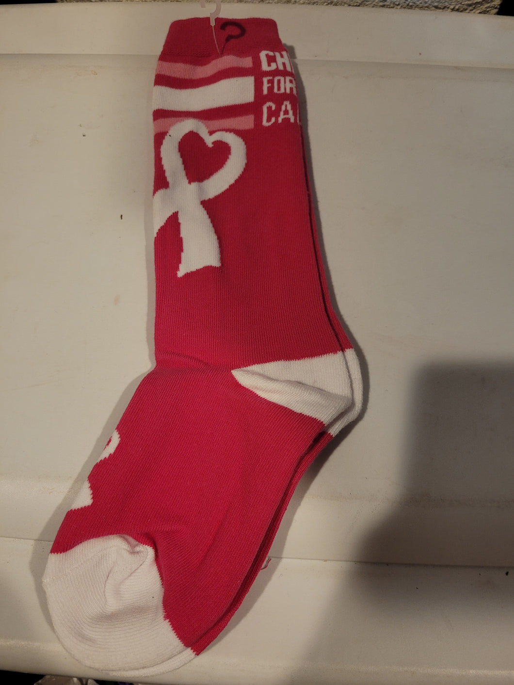 Breast Cancer Awareness Pink/White Socks