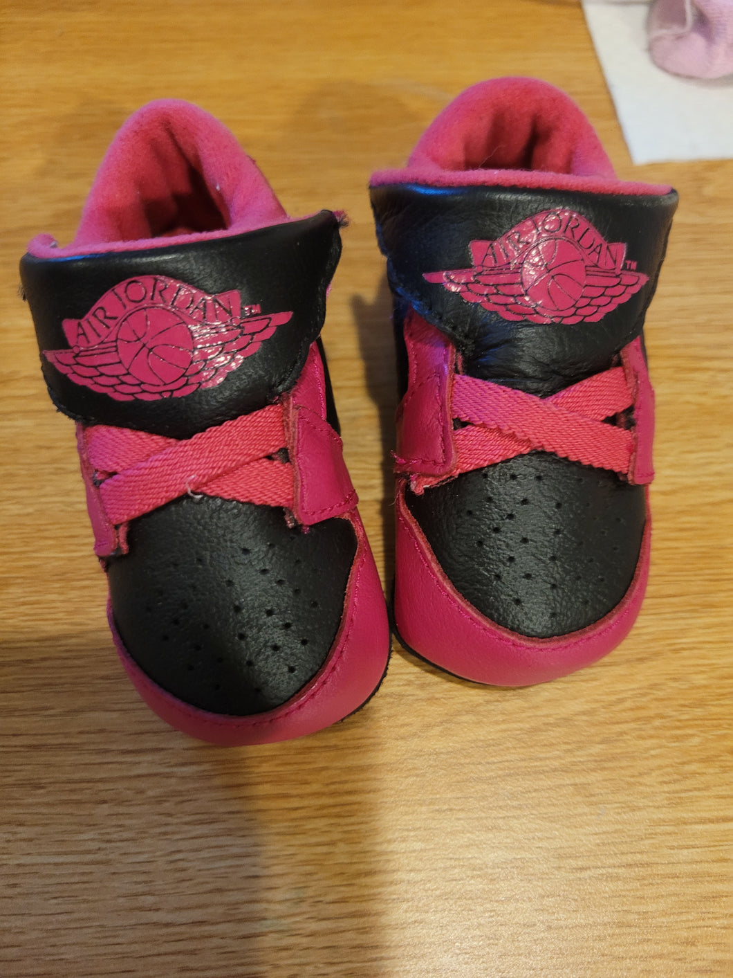Air Jordan Pink/Black Sneakers-Like New - size Shoes-Baby 0-2
