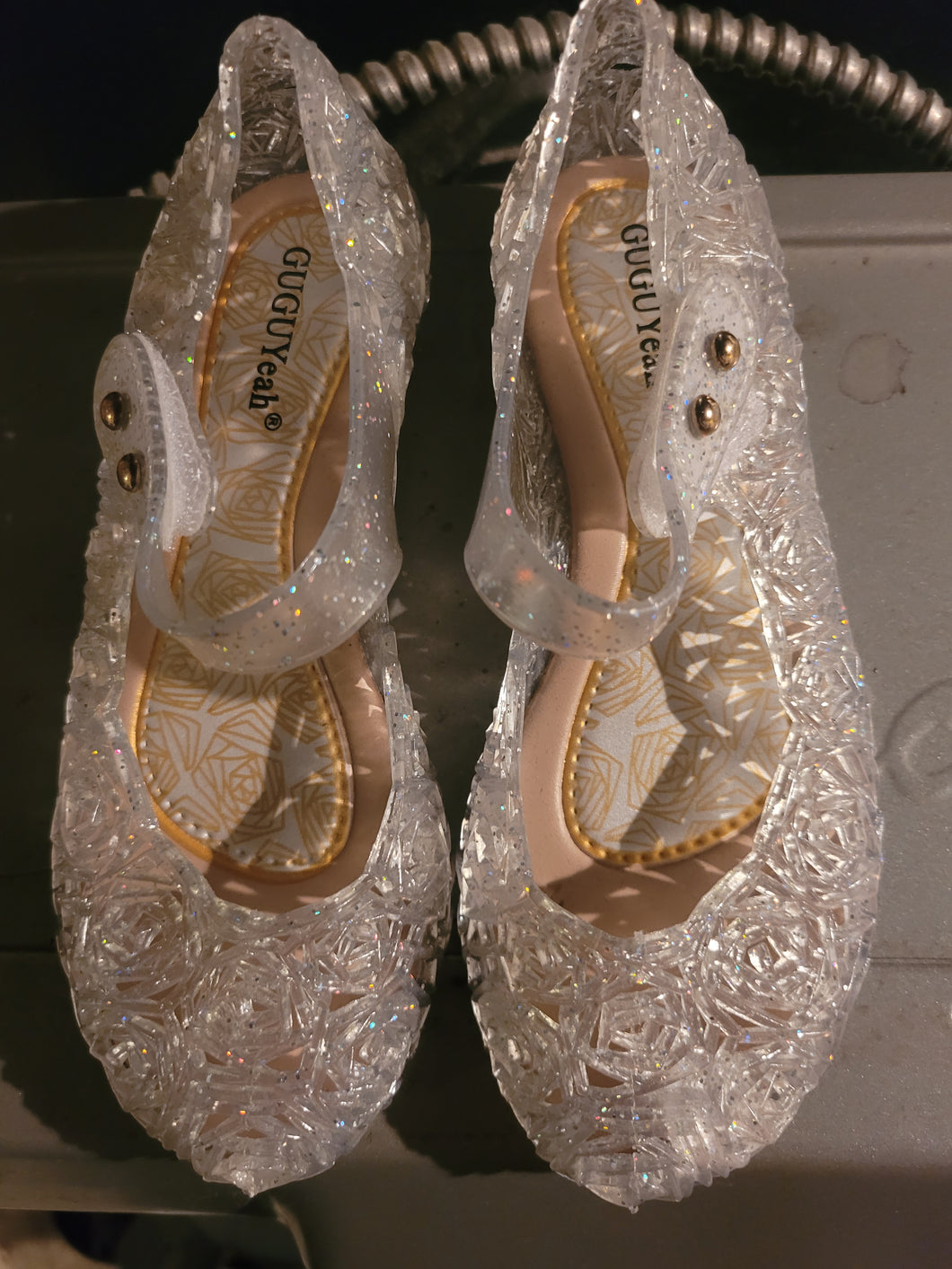 GuguYeah jelly shoes W/sparkles-Maryjane styl - size Shoes-youth   11