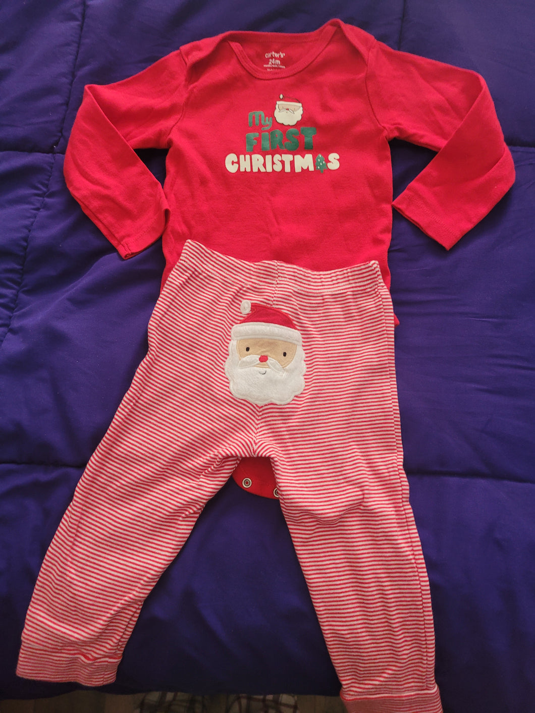 Carters 2pc L/S Christma Outfit-Size 24 Mo - size 18-24 Months