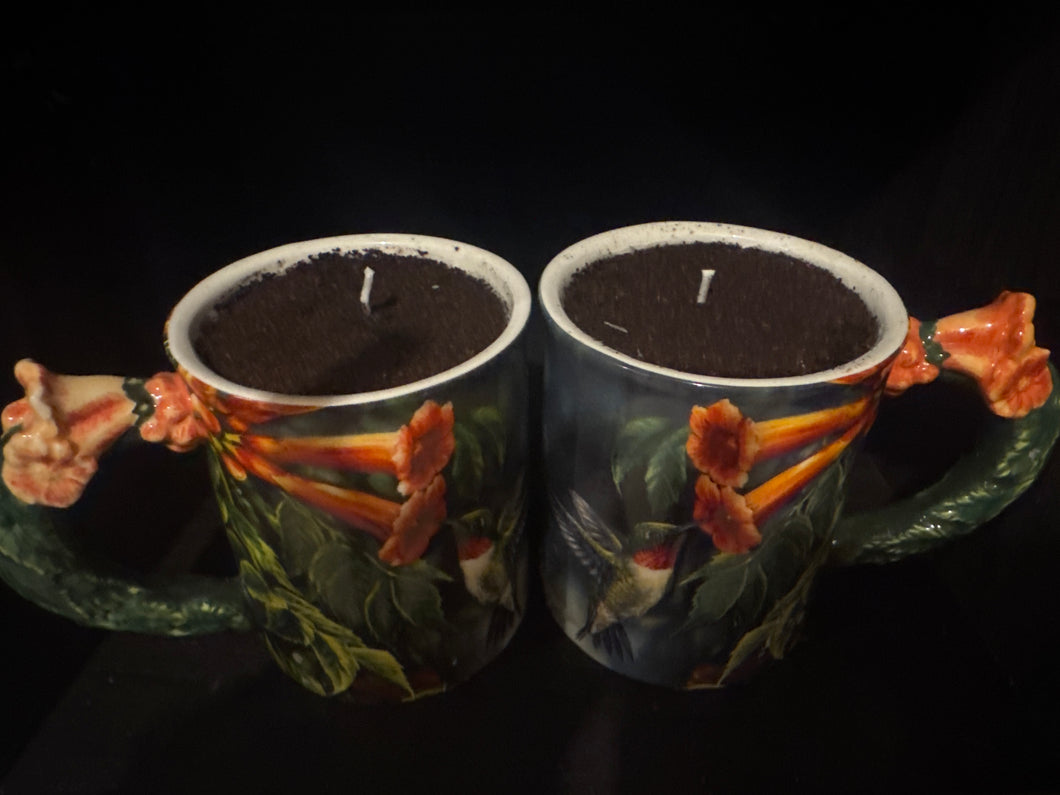 2 hummingbird mug Coffee candles