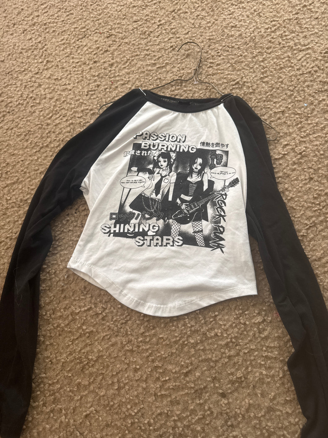 Long sleeve Crop top shirt - size Junior Girls S (3-5)