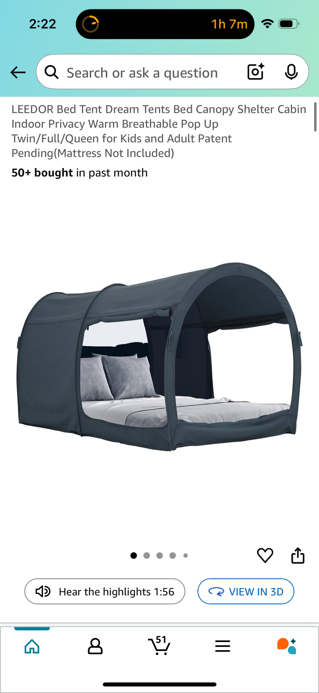 Twin bed tent