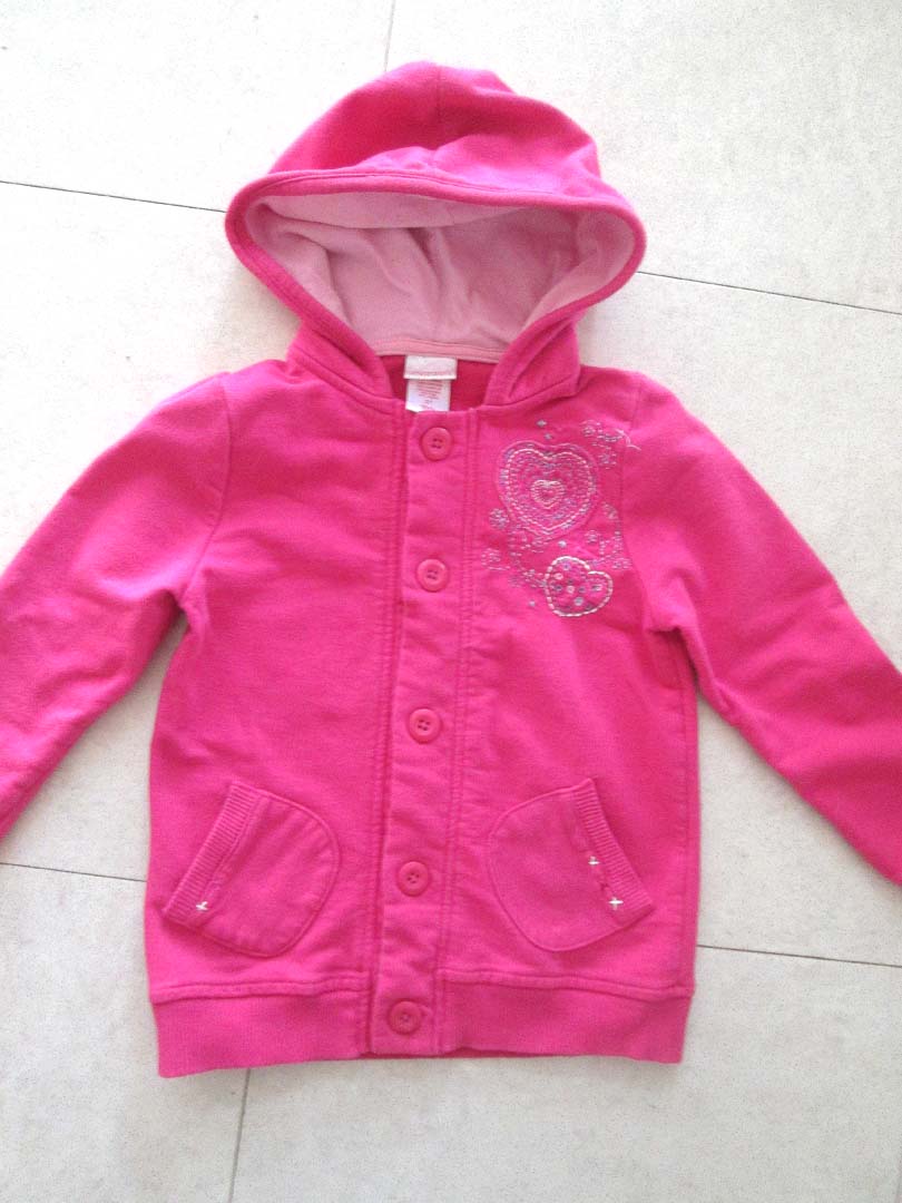 Xhilaration pink hooded jacket - heart applique - size 5T/5