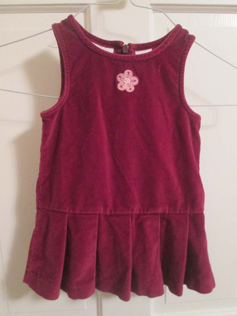Miniwear red crushed velvet sleeveless jumper - size 18 Months