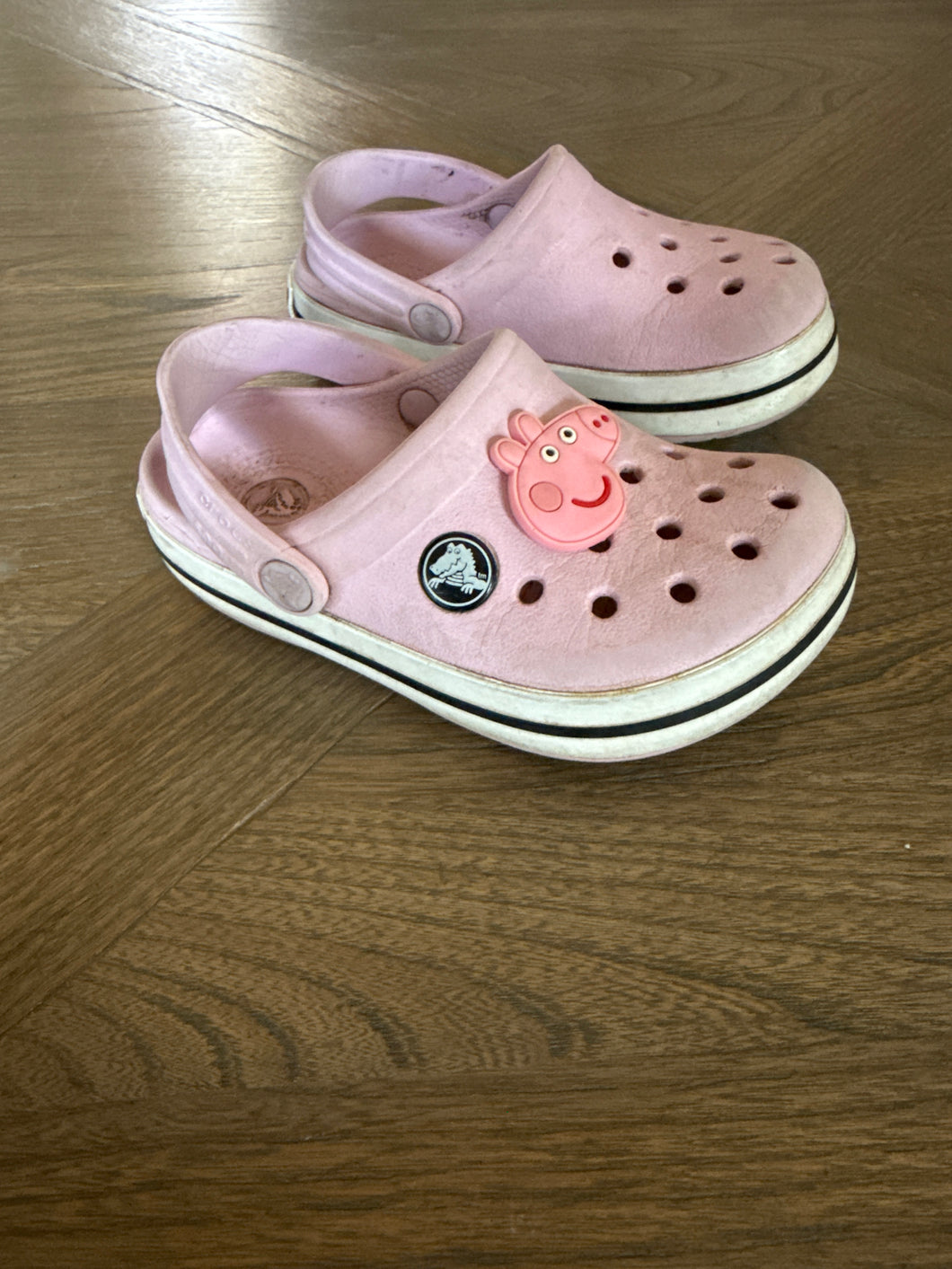 Pink crocs - size Shoes-toddler 8