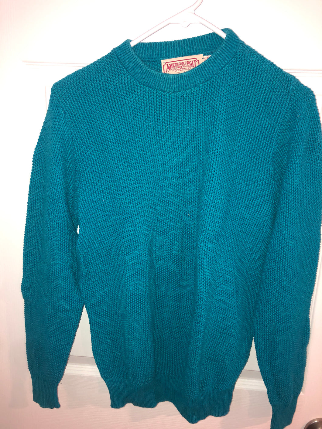 AmericanEagle outfitters Cotton knit sweater teal - size Women S (4-6)