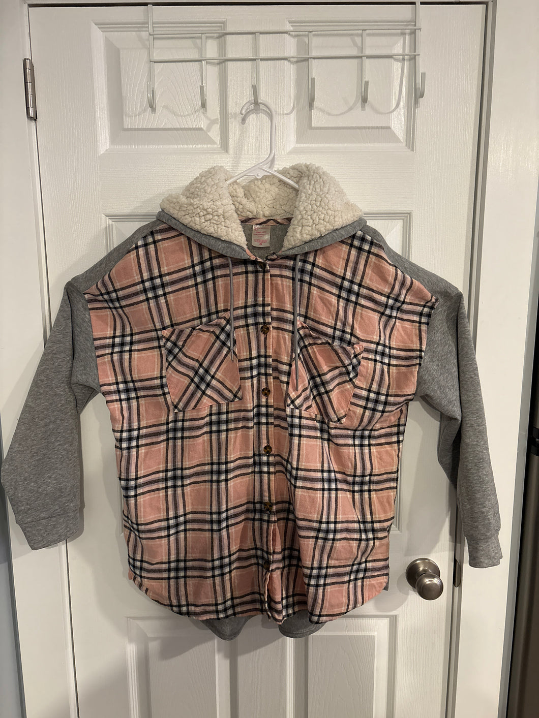 NoBoundaries flannel and sweatshirt light pink - size Women XXXL (24-26)