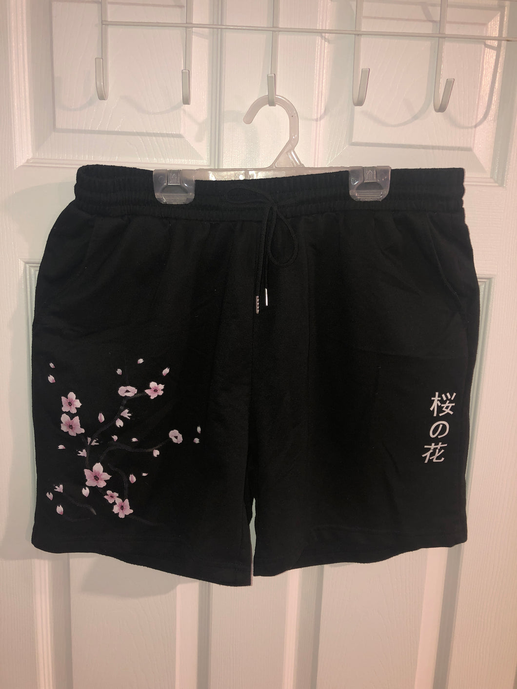 Black polyester shorts side pockets - size Women XL (14)