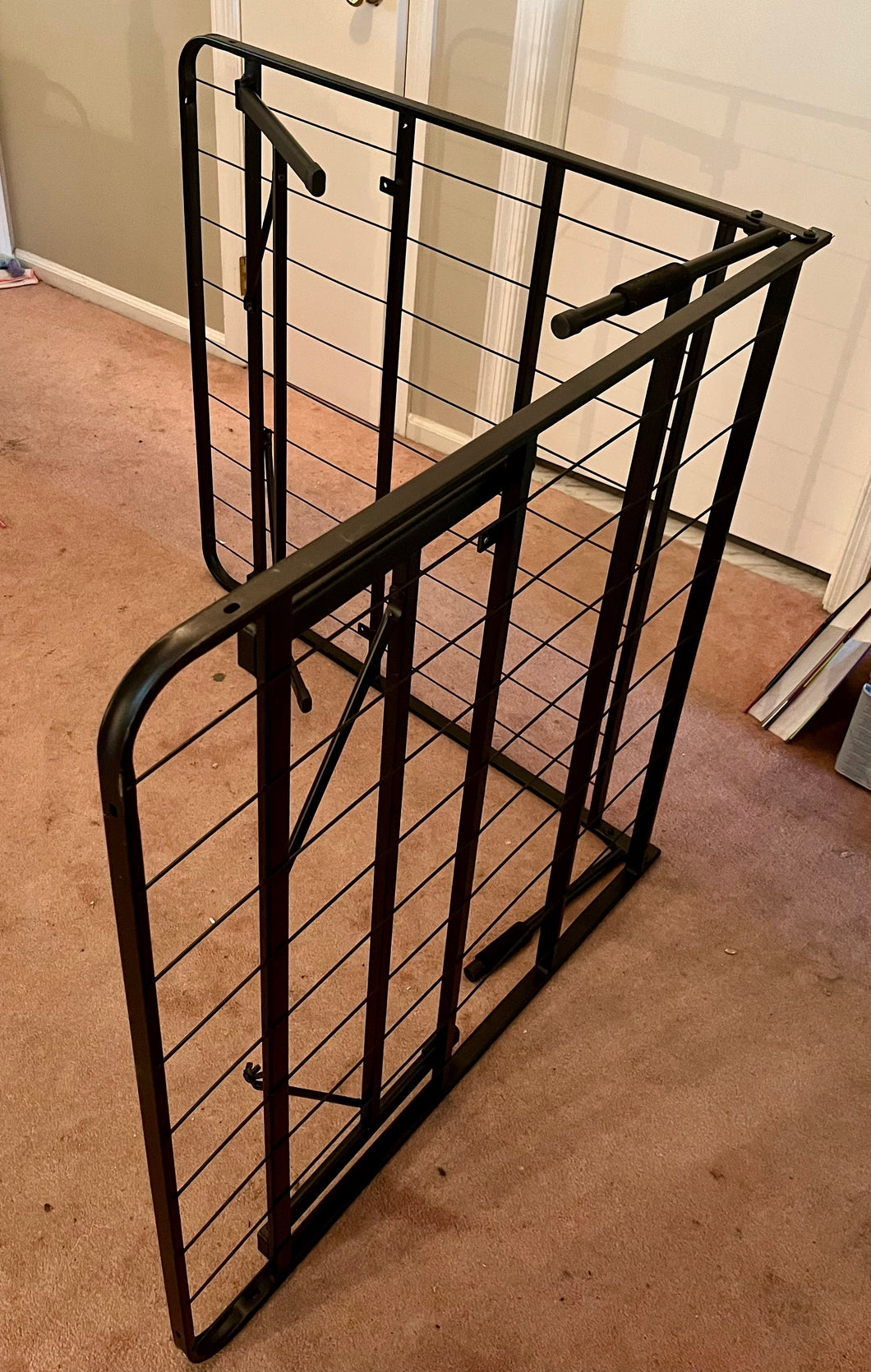 Twin Fold Metal BedFrame Folds in half to store