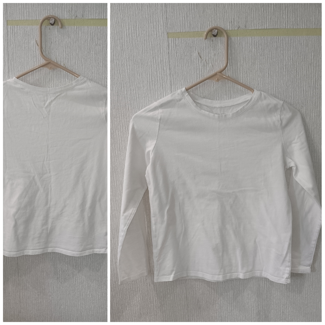 Children's Place Shirt Basic White Long Sleeve - size Kids 10