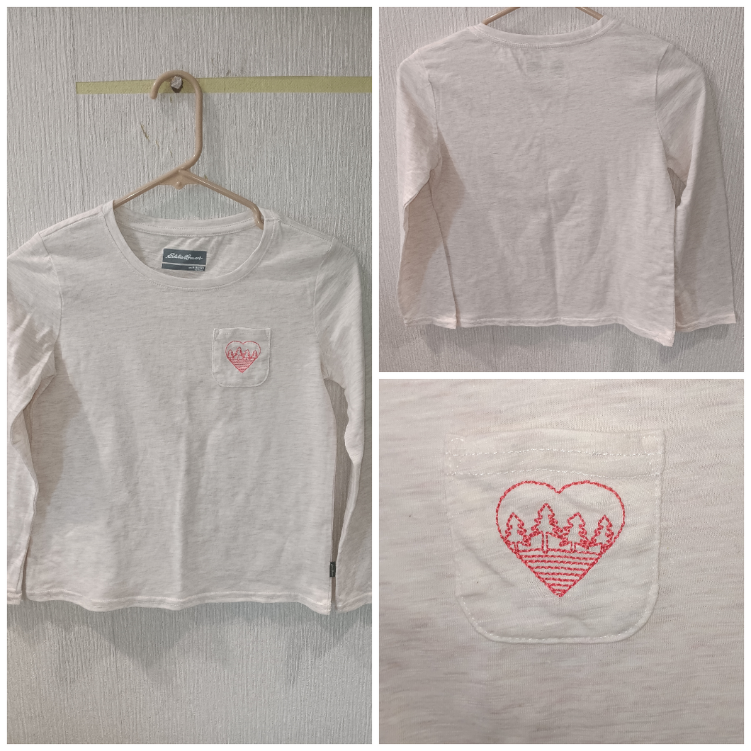 Eddie Bauer Tan LS Tee Heart Pocket Graphic - size Kids 10